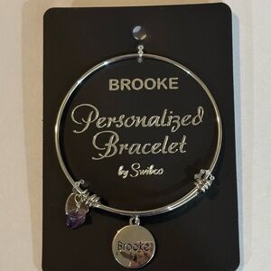 Is Your Name Brooke? Charm Bracelet with Personalized Brooke Engraving